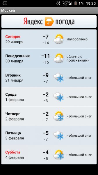 Яндекс.Погода v1.00 RU