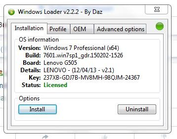 Windows Loader 2.2.2 by Daz