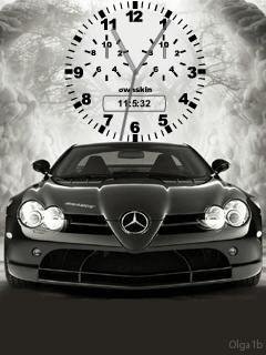 black mercedes slr анимация флэш часы