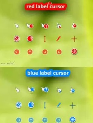 Red , blue label
