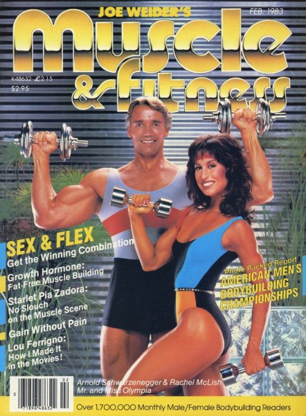 Muscle-Fitness-February-1983-Arnold-Rachel