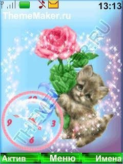 Котик с розой
