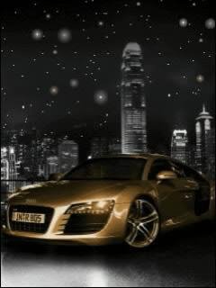 gold audi r8 город