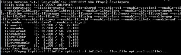 ffmpeg v4.1.3 win64 shared