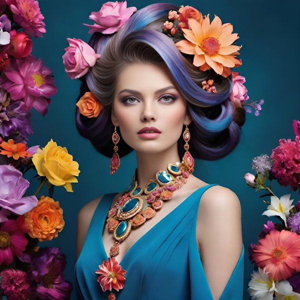 Девушка,арт,цветы.17