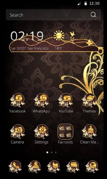 SM лаунчер Theme Golden Butterfly 1.1.1