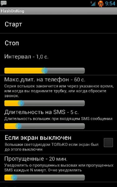 Вспышка на звонок