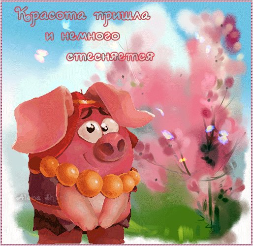 анимированная открытка красота пришла