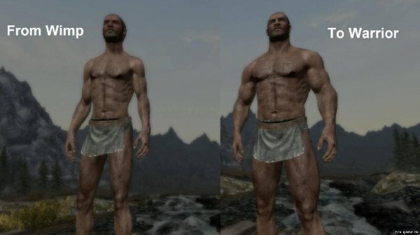Качаемся в Skyrim