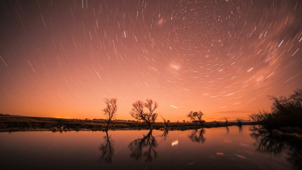 sunset star trail 4k 5k