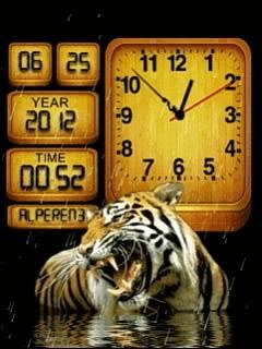 Clock часы тигр анимация