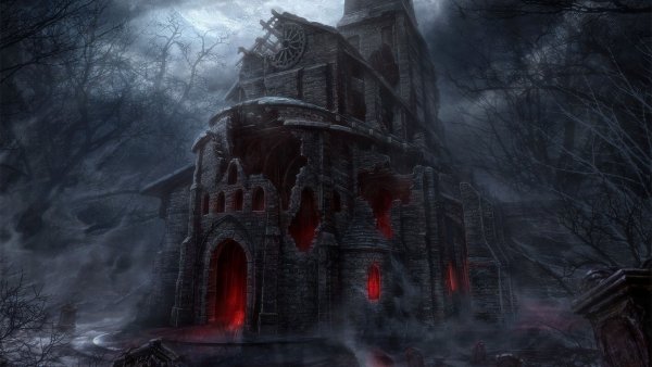 diablo-3-игра-готический-собор-ночь-кладбище-д