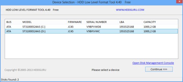 HDD Low Level Format Tool Portable 4.40 rus