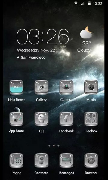 Hola Launcher theme Glow in the Dark 2.0