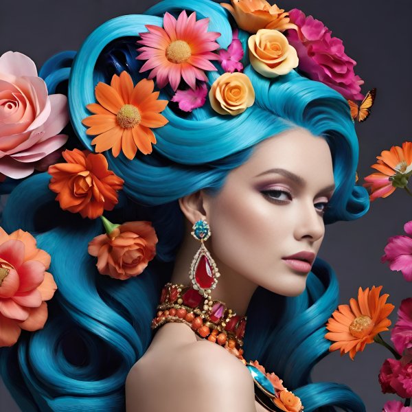 Девушка,арт,цветы.18