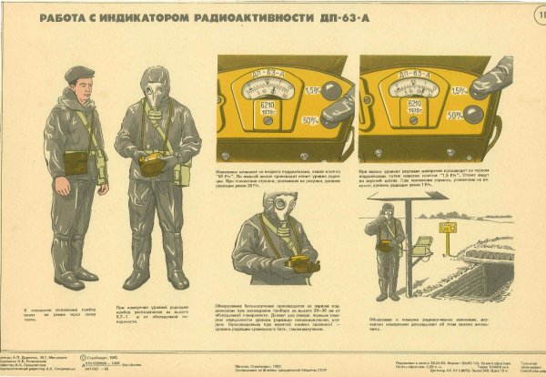 Работа с индикатором радиоактивности ДП-63-А