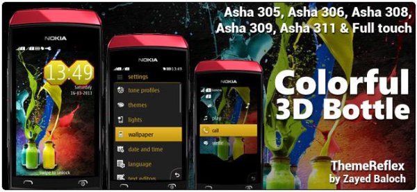 Colorful-3D-Bottle-theme-for-Nokia-Asha3