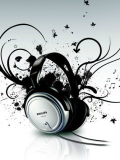 White headphones music