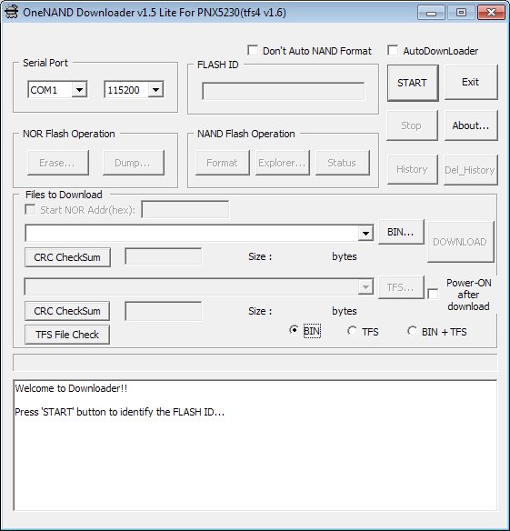 OneNAND Downloader v1.5 Lite Dump Fixed