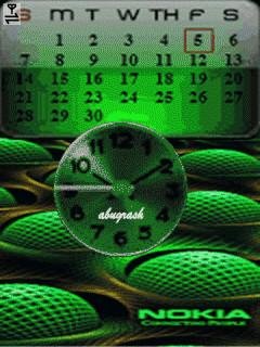 Nokia green часы календарь анимация