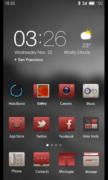 Hola Launcher theme Simple and red 7.0
