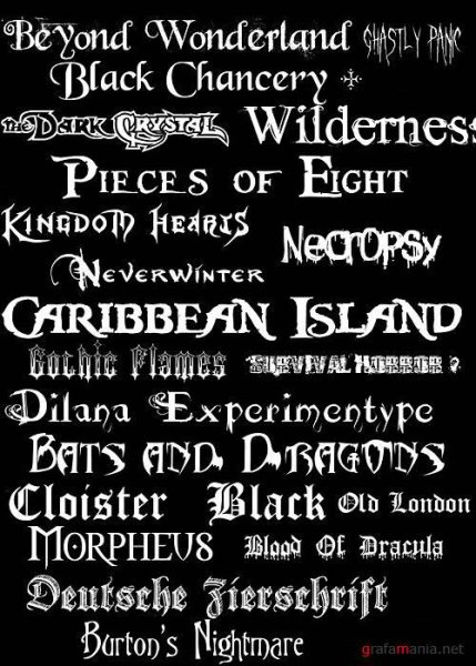 Black Gothic Doom Metal Fonts