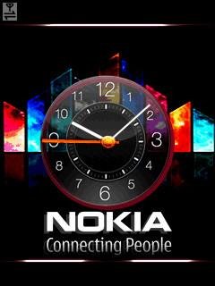 Nokia neon часы абстракция анимация