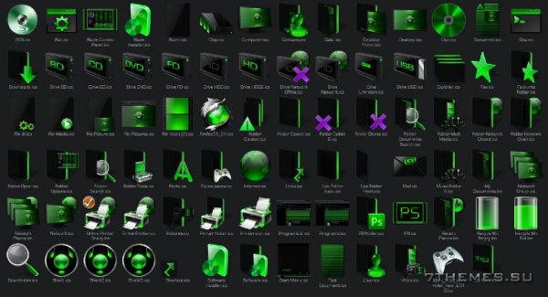 7tsp Neon Green Blade Icons