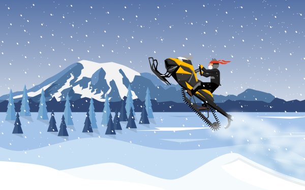Ninja Cat Holiday Escape snowmobile