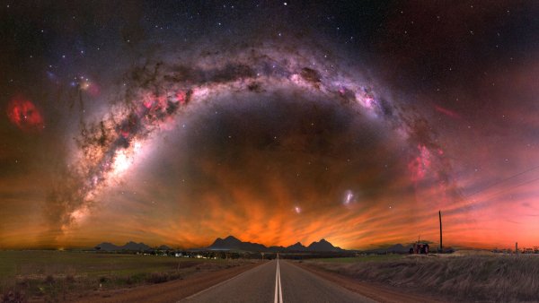 Grass road night