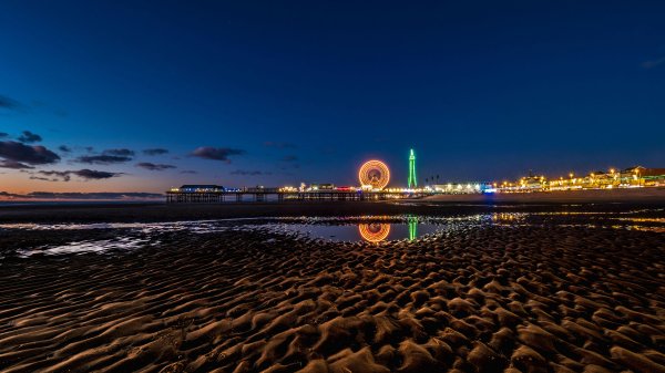 Blackpool Beach Блэкпульский пляж UHD Обои 4к