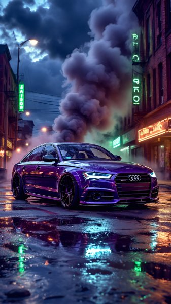 Audi-a6-car-purple-and-smoke-200925