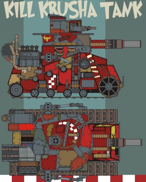 Warhammer 40k - Kill Krusha Tank Paper Model