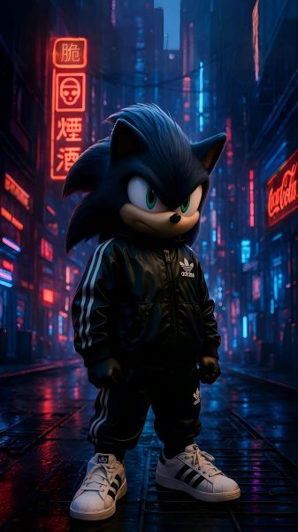 Cartoon-wallpaper-super-sonic-in-the-night-city