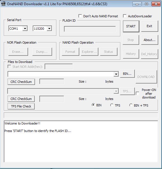 OneNAND Downloader v1.1 Lite For PNX6508 6512