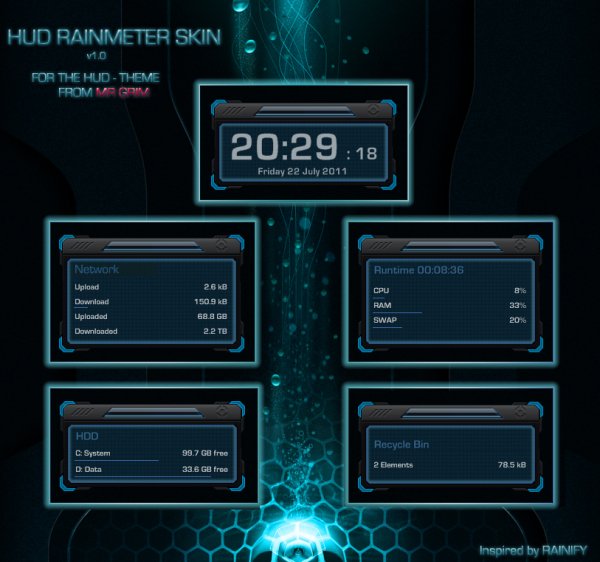 HUD Rainmeter Skin v1.0