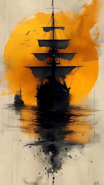 Dark-ship-and-sunset-art-of-painting-081124
