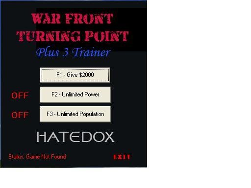 Трейнер для War Front - Turning Point