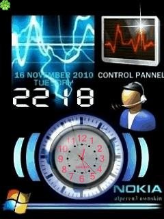 nokia blue монитор флэш часы анимация
