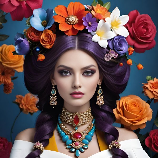 Девушка,арт,цветы.15
