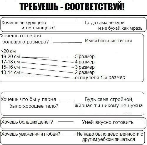 Требуешь-соответствуй