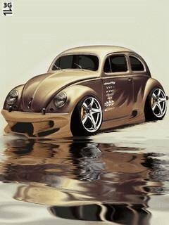 Gold retro car анимация