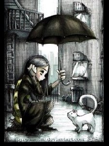 Девочка и котенок