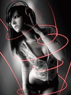 Neon dj music sexy girl