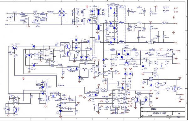 Схема блока питания 600T фирмы Nuitek (C