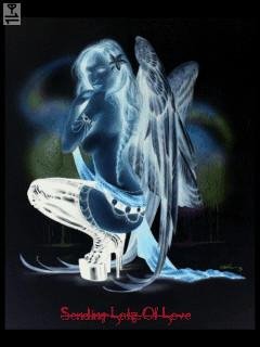 Neon girl angel ангел