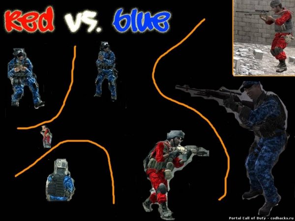 red vs-blue ski