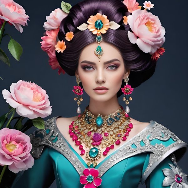 Девушка,арт,цветы.16