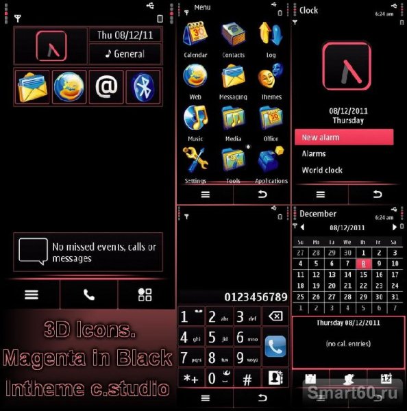 Magenta vs Black 3D icons by Intheme c.s
