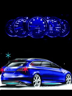Blue car спидометр тахометр
